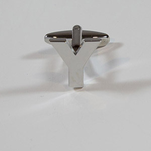 Gemelli Cufflink Letter Y 100% Ottone